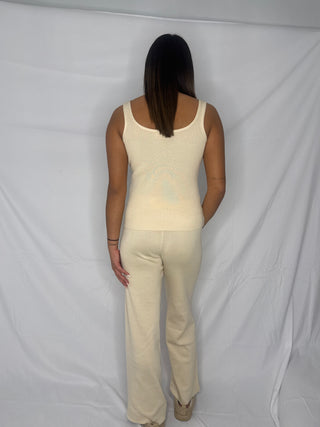 Soft Structure Button Knitted Set - Beige