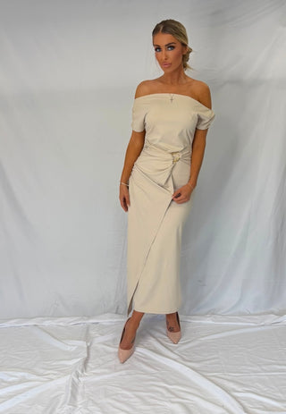 Radiance Straight Midi Dress Nude