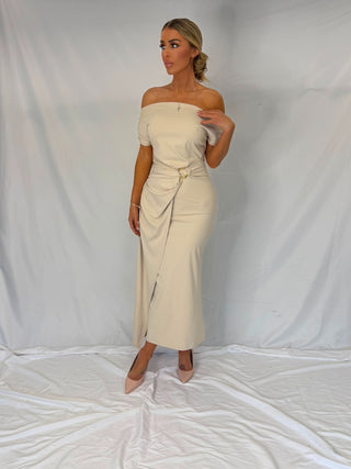 Radiance Straight Midi Dress Nude