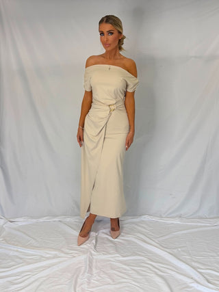 Radiance Straight Midi Dress Nude