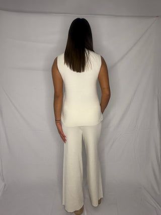 Grace High Neck Knitted Two Piece - Cream