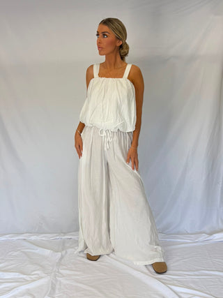 The Divine Linen Co Ord Set White