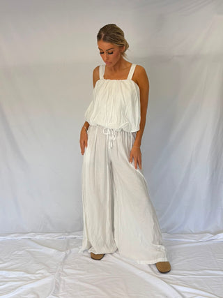 The Divine Linen Co Ord Set White