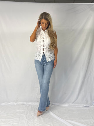 Aura Mesh Top – White