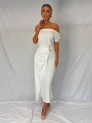 Radiance Straight Midi Dress White