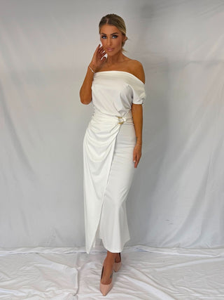 Radiance Straight Midi Dress White