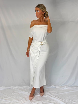 Radiance Straight Midi Dress White