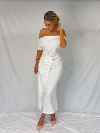 Radiance Straight Midi Dress White