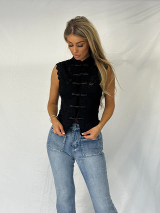 Aura Mesh Top Black