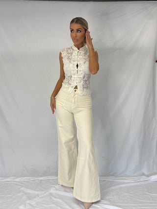 Aura Mesh Top Cream