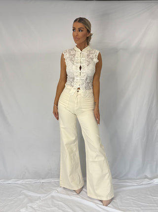 Aura Mesh Top Cream