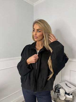 Amber Suede Jacket - Black