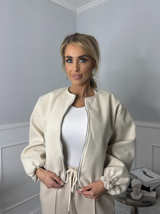 Poppy Puffball Jacket – Beige