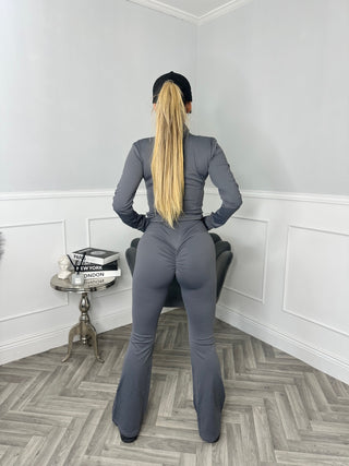 Push up Flared Active 2 Piece - Charcoal Grey