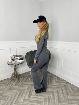 Push up Flared Active 2 Piece - Charcoal Grey