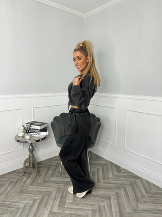 Hooded Jogger Split Tracksuit - Acid Wash